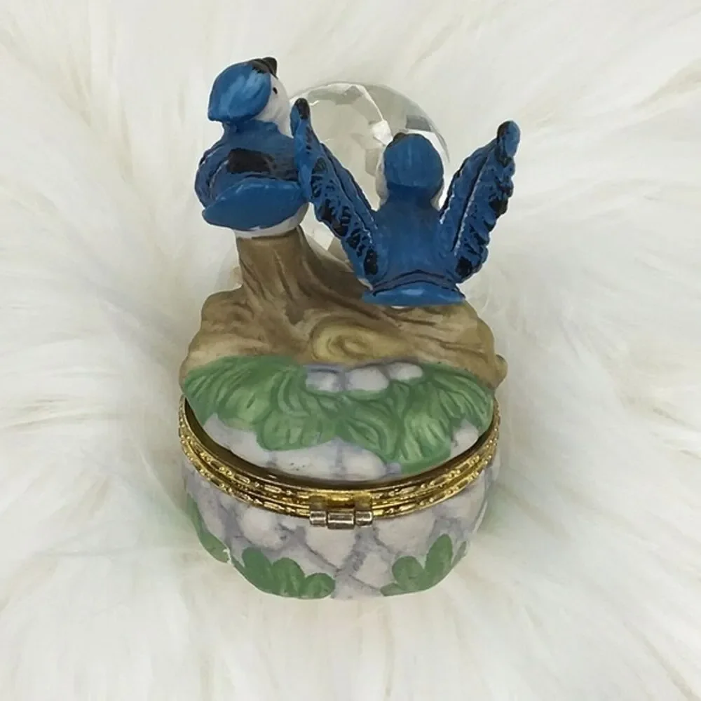 Bluebird Rose Jewelry‎ Box Trinket Gift Fairycore Cottage Coquette Whimsical